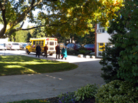 Sunday morning and the little yellow shuttle bus