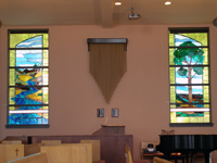 Stain glass windows in the Sanctuary